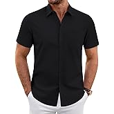 J.VER Mens Short Sleeve Dress Shirts Wrinkle Free Casual Button Down Shirt Summer Stretch Formal Shirt with Pocket