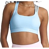 POPSUGAR PS Strappy Sports Bra for Women, Criss-Cross Back Padded Yoga Bra Workout Tops - Medium Support & Removable Cups