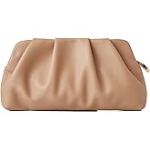 Munansli Women's Clutch Purse,Evening Bag for Women Ruched Clutch Purse Detachable Metal Chain Crossbody Bag