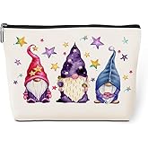 Watercolor Magic Gnome Star Makeup Bag Cosmetic Bags Gnomes Gifts for Women Gnome Lovers Daughter Girl BFF Friend Sister Bestie Nurse Wife Mom Friendship Birthday Christmas Toiletry Bag