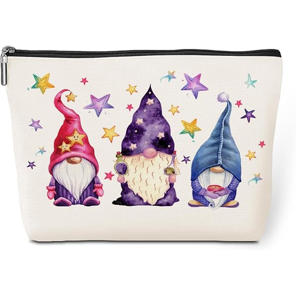 CQM Cotton Tote Bag With Gnome & Sunflower Print - Fall Halloween Christmas Gift Bag For Women