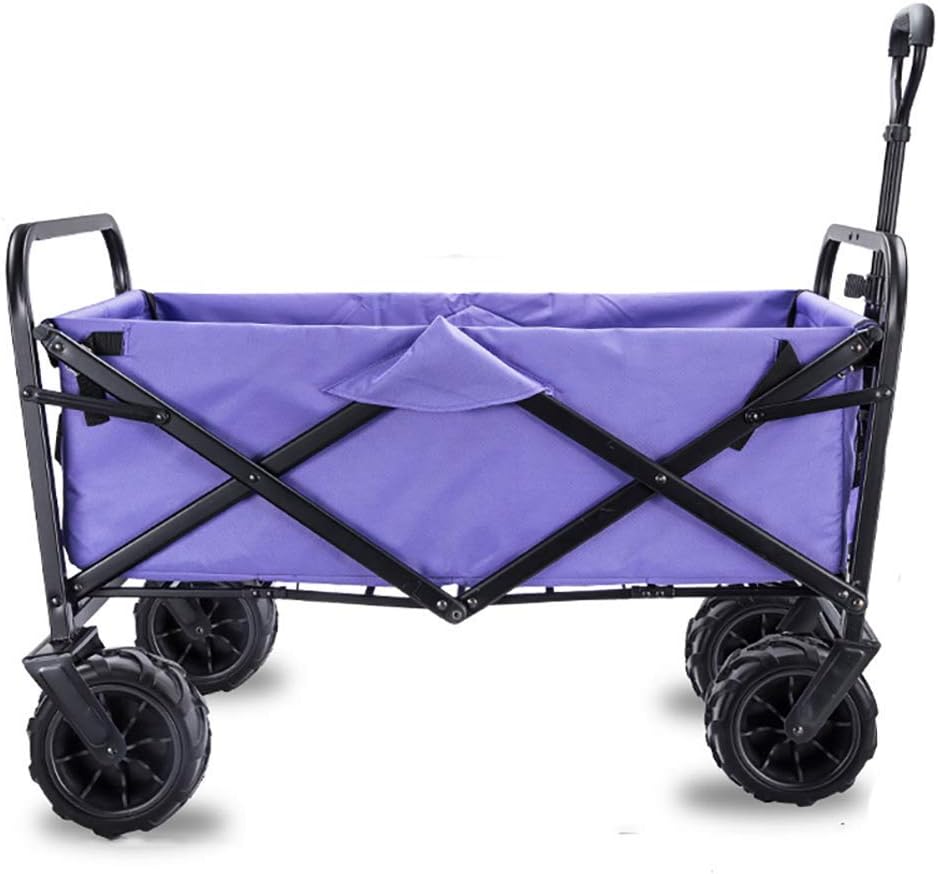 DBSCD Trolley Garden Foldable Cart Heavy Duty Festival Trolley Pull Wagon Truck Transport Cart Collapsible with Brake Wheels,90 kg/198 Pounds Capacity,G:Blue