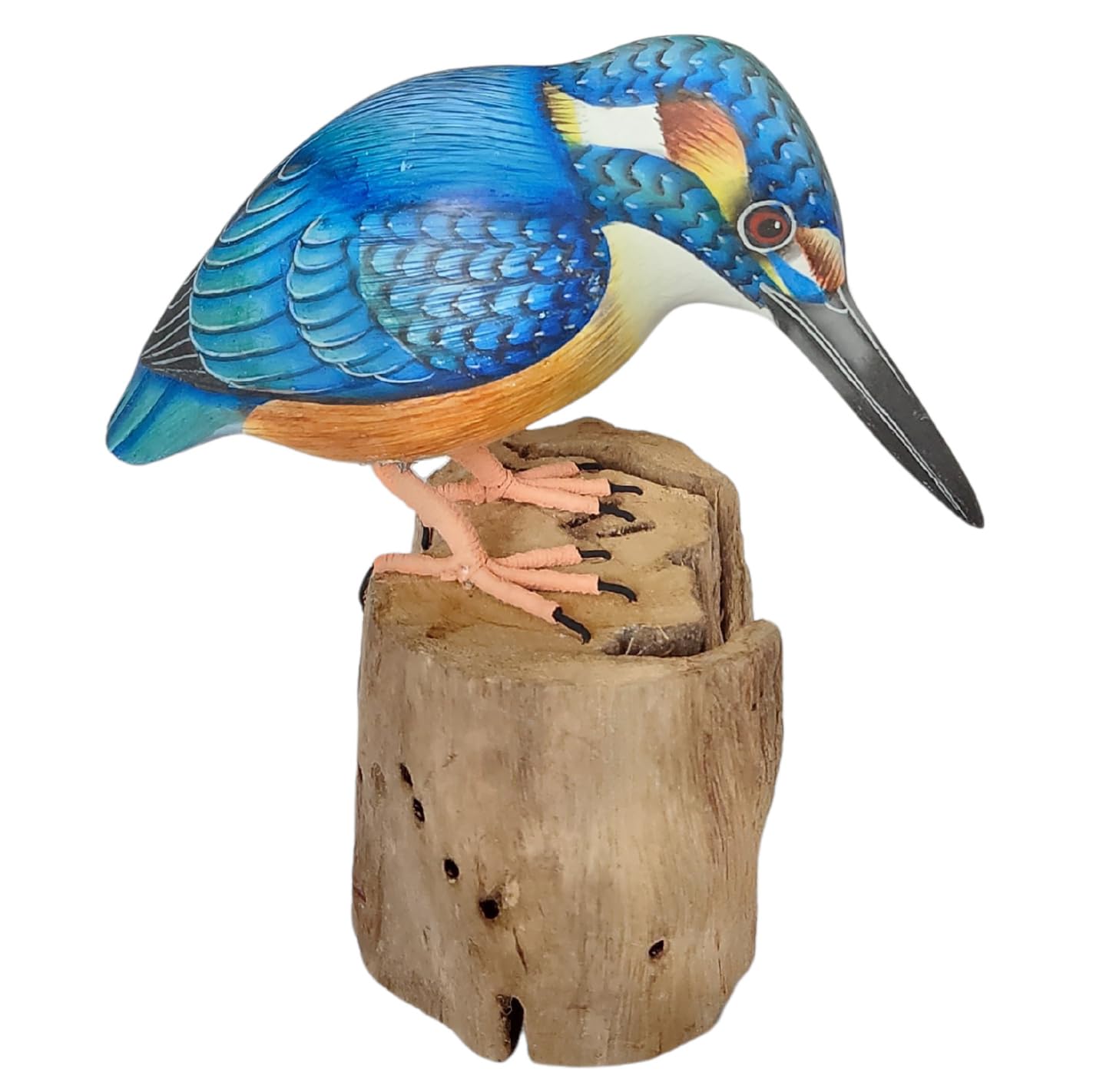 Purity Style Hand Carved Wooden Bird (Kingfisher)