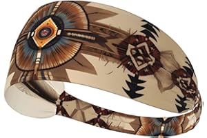 VVXBHGR Native American Painting Prints Elastic Exercise Headband Sports Head Tie for Men and Women, Soft, Quick-Dry