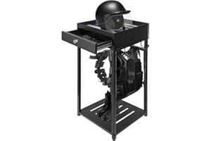 Neoaider Police Gear Rack, Police Hanger with Hooks, Tactical Duty Gear Rack Decor with Thin Blue Line Flag, Black Body Armor Stand for Police Gift