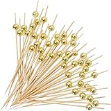 100PCS Fancy Toothpicks for Appetizers, Gold Cocktail Picks for Party Decoration, Appetizer Skewers for Charcuterie Sandwich