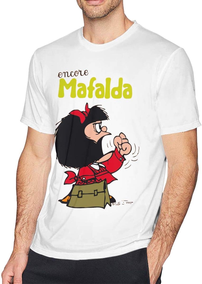Mafalda Camiseta de manga corta para hombre, color negro