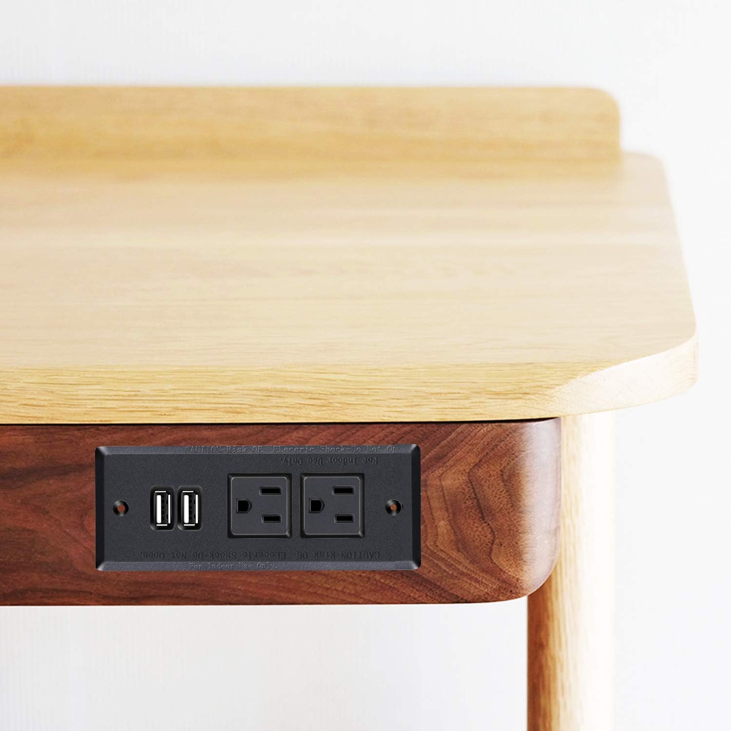 Conference Recessed Power Strip Socket 9.8Ft Cord, Desktop Power Grommet Power Strip with 2-Outlet & 2 USB Ports - - 
