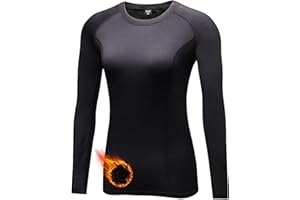 Tesuwel Women Thermal Top Thumbholes Fleece Ski Base Layer UPF 50+ Long Sleeve Compression Shirts Running,Warm,Quick Dry