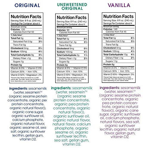 Hope & Sesame Organic Sesame Milk (Variety-Everyday Favorites, 6-pack): USDA Organic Vegan Non Dairy Milk | Non-GMO, Lactose-Free, Soy-Free, Gluten-Free | Recyclable BPA-free 1L Boxes