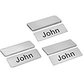 PATIKIL 3"x1" Stainless Steel Laser Engraved Mount Metal Name Plate, 18 Pack Self Adhesive Sign Personalized Custom Blank Plate for DIY Laser Printing, Round/Square/Notched Corner Black
