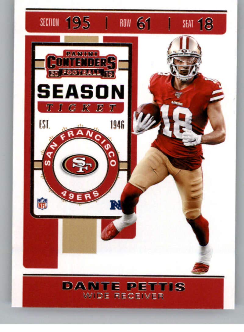 2019 Panini Contenders NFL Season Ticket Football #88 Dante Pettis San