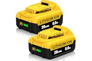 EAGGLEW 2Packs 6.0Ah DCB206 Replacement for Dewalt 20v Max Battery Lithium Replacement for Dewalt 20 Volt Battery Compatible with Dewalt Battery 20v DCB201 DCB203 DCB207 DCB205 DCB204 DCB206 Cordless Tools