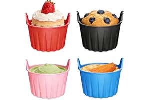 UPEOXT 4 Pack Silicone Egg Bites Mold, Air Fryer Pan for Breakfast, Egg Poacher Cups, Reusable Egg Muffin Maker, Non Stick Po