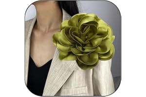TITAYEN Dainty Satin Fabric Rose Flower Brooches Elegant Camellia Flower Large Brooch Lapel Pins Wedding Party Dance Banquet for Women Dress Suit Ceremony Clothes Accessories Jewelry 20cm/7.87IN
