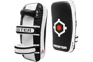 Meister XP2 Professional Curved Thai Pads for Kickboxing & MMA - X-Thick Cowhide Leather
