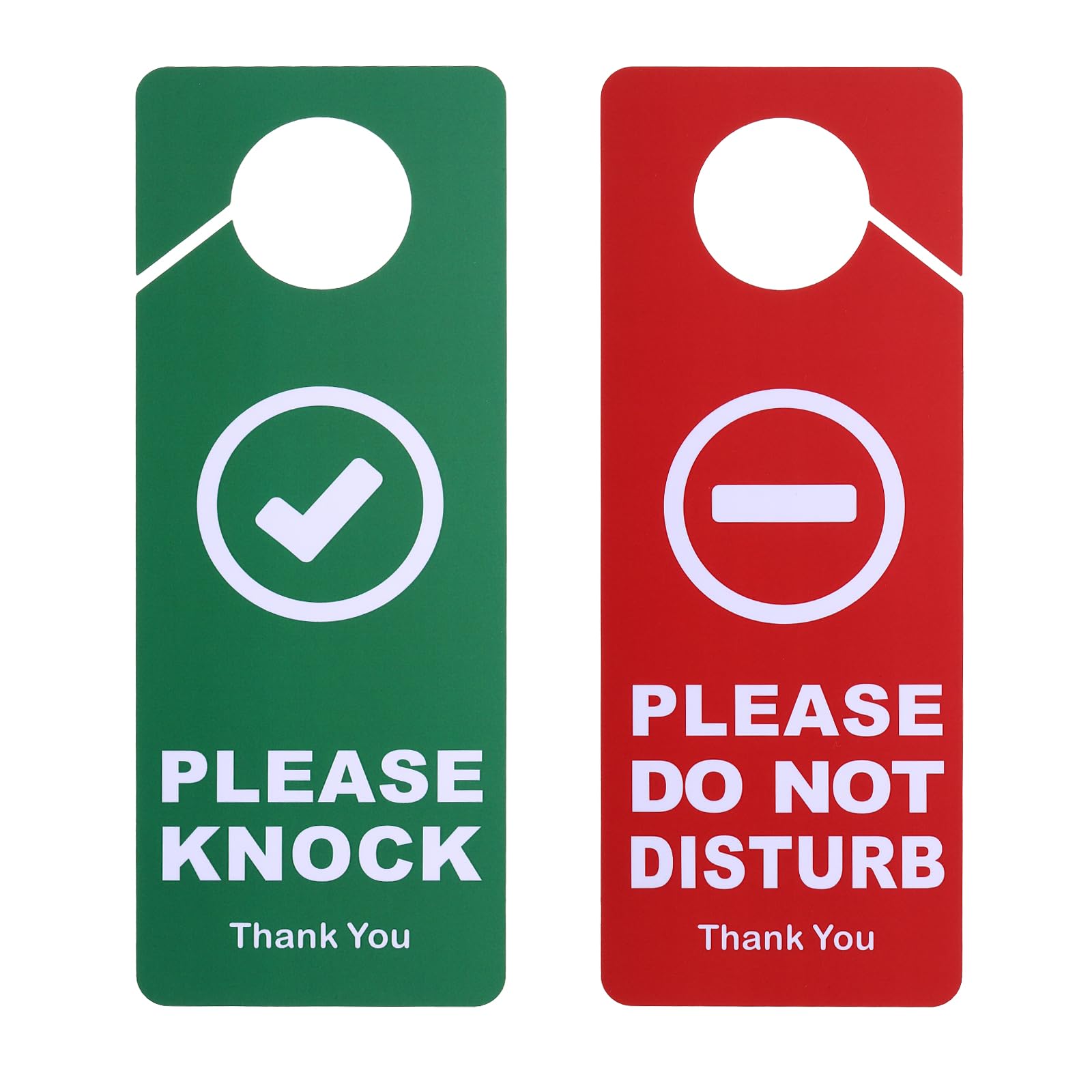 PATIKIL Do Not Disturb Door Hanger Sign, PVC Double Sided Please Knock Door Sign Decor for Office, Meeting, Session, Home, Recording, Red Green, 10" x 5"