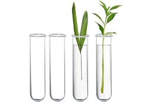 XXXFLOWER Glass Propagation Stations Accessories Glass Test Tubes Tiered Planters Wall Terrarium for Home Office Plant Hanger Flower Vases Wall Decor Hydroponic Cuttings (4 Tube Vases) Clear