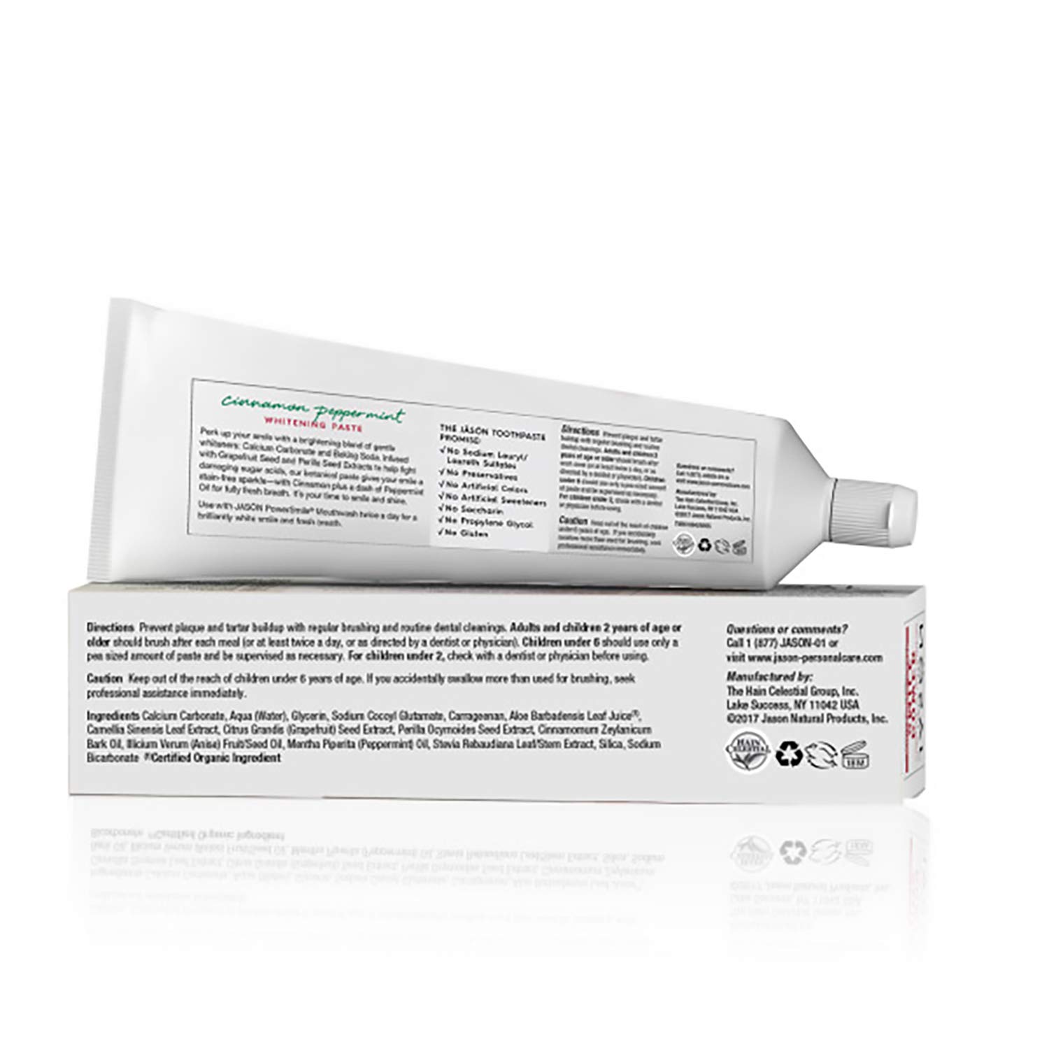 JASON Powersmile Whitening Fluoride-Free Toothpaste, Powerful Peppermint, 6 Ounce Tube : Beauty