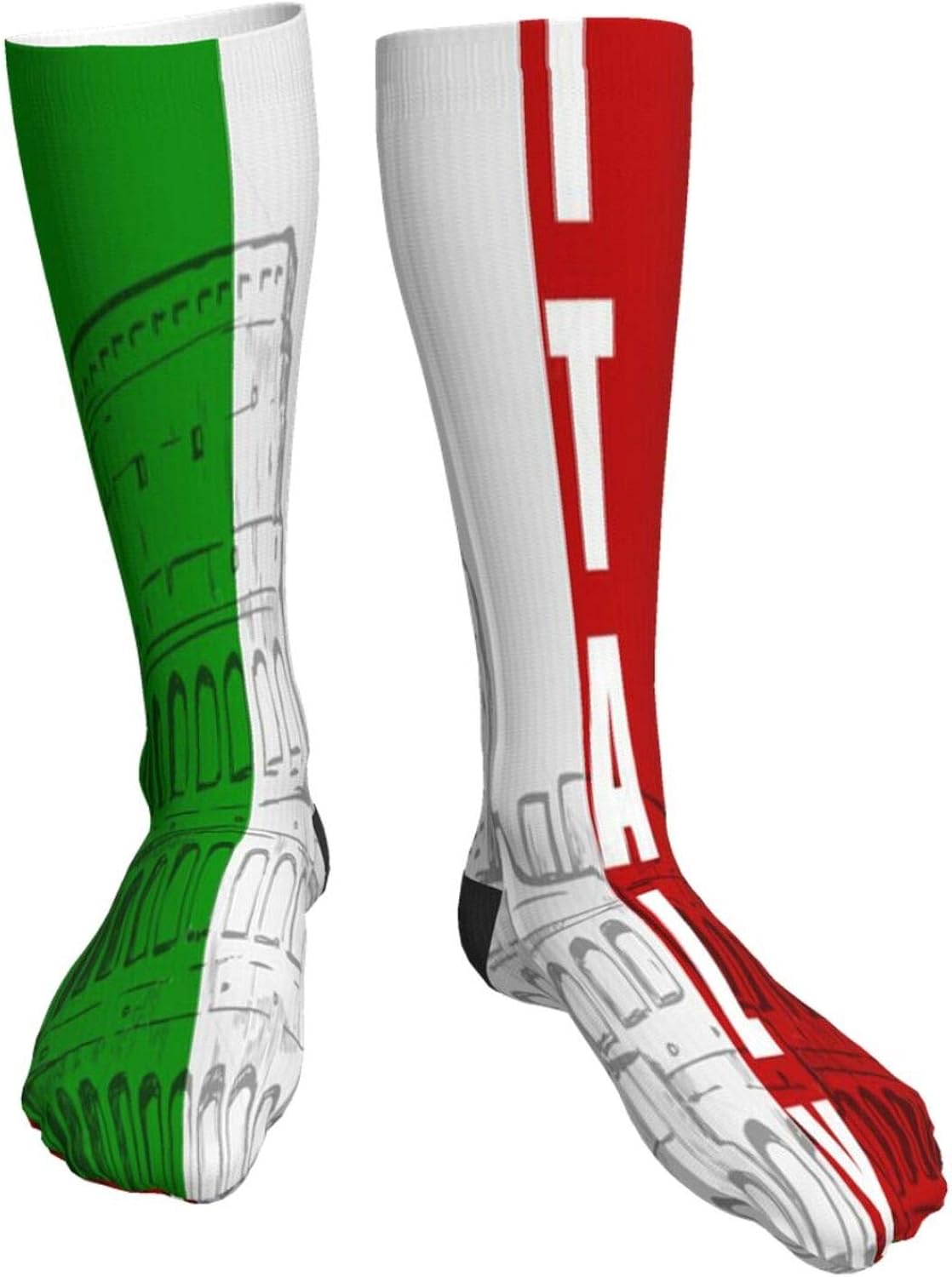 Unisex Men Women Fun Socks 3D Print Italy Italian Flag