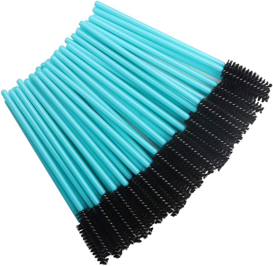 300 Pack Mascara Wands Disposable Eye Lash Brushes Applicator for Eyelash Extensions Makeup Tool Bulk, Blue/Black