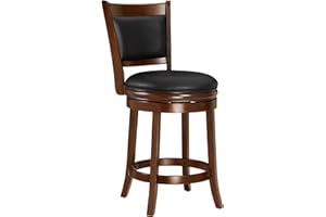 Ball & Cast Swivel Counter Height Barstool 24 Inch Seat Height Cappuccino Set of 1, Black & Cappuccino