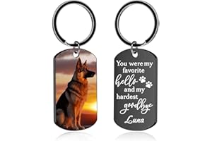 Pet Memorial Gifts - Custom Keychain with Dog Picture Personalized Pet Memorial Keychain for Loss of Dog Customized Dog Tag K