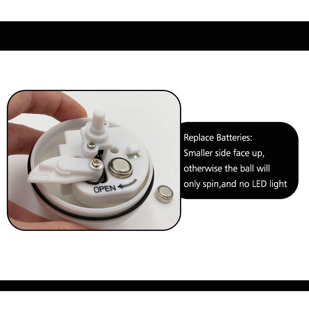 Interactive Cat Toy - 360 Degree Self Rotating Ball Automatic Light Toy For Pet, White and Pink(Batteries Included) (White)