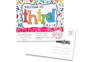 AMANDA CREATION Welcome To 3rd Grade Alphabet Themed Blank Postcards For Teachers To Send To Students, 4"x6" Fill In Notecards by AmandaCreation (30)