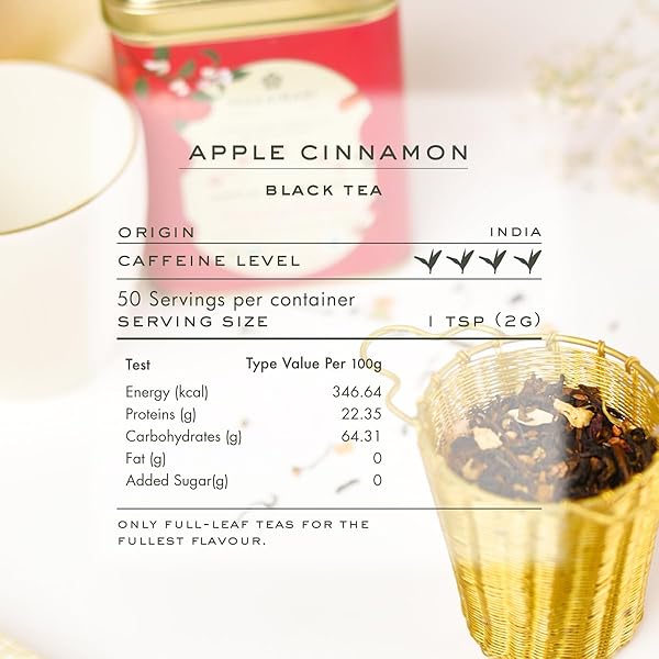 MAKAIBARI HOLIDAY EDITION : APPLE CINNAMON BLACK TEA | USDA CERTIFIED PREMIUM BLACK TEA | ANTI-OXIDANTS, IMMUNITY BOOSTER | TIN CADDY | 50G