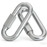 DRENIS Quick Link Chain Connector, 304 Stainless Steel, M12, 2PCS | Screw Carabiner, Big Locking Carabiner Clips, Heavy Duty Chain Hooks, For Connecting Hammock, Swing, Shade Sail