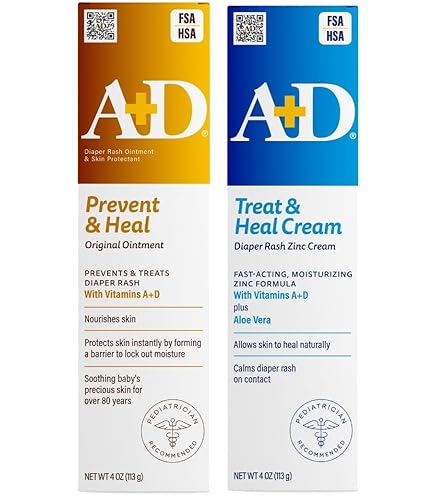 Amazon.com: A+D Diaper Rash Cream, Dimethicone Zinc Oxide Cream, 4