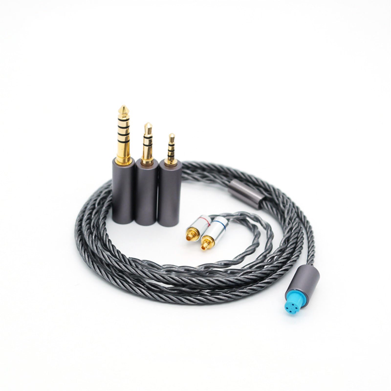 Yaowanguan MMCX Balanced Cable w/4.4mm,2.5mm,3.5mm Adapter for Sennheiser IE200 IE300 IE600 IE900 Earphones,IE200/300/600/900 3 in 1 Replacement Headphones Upgrade Wire(Grey)