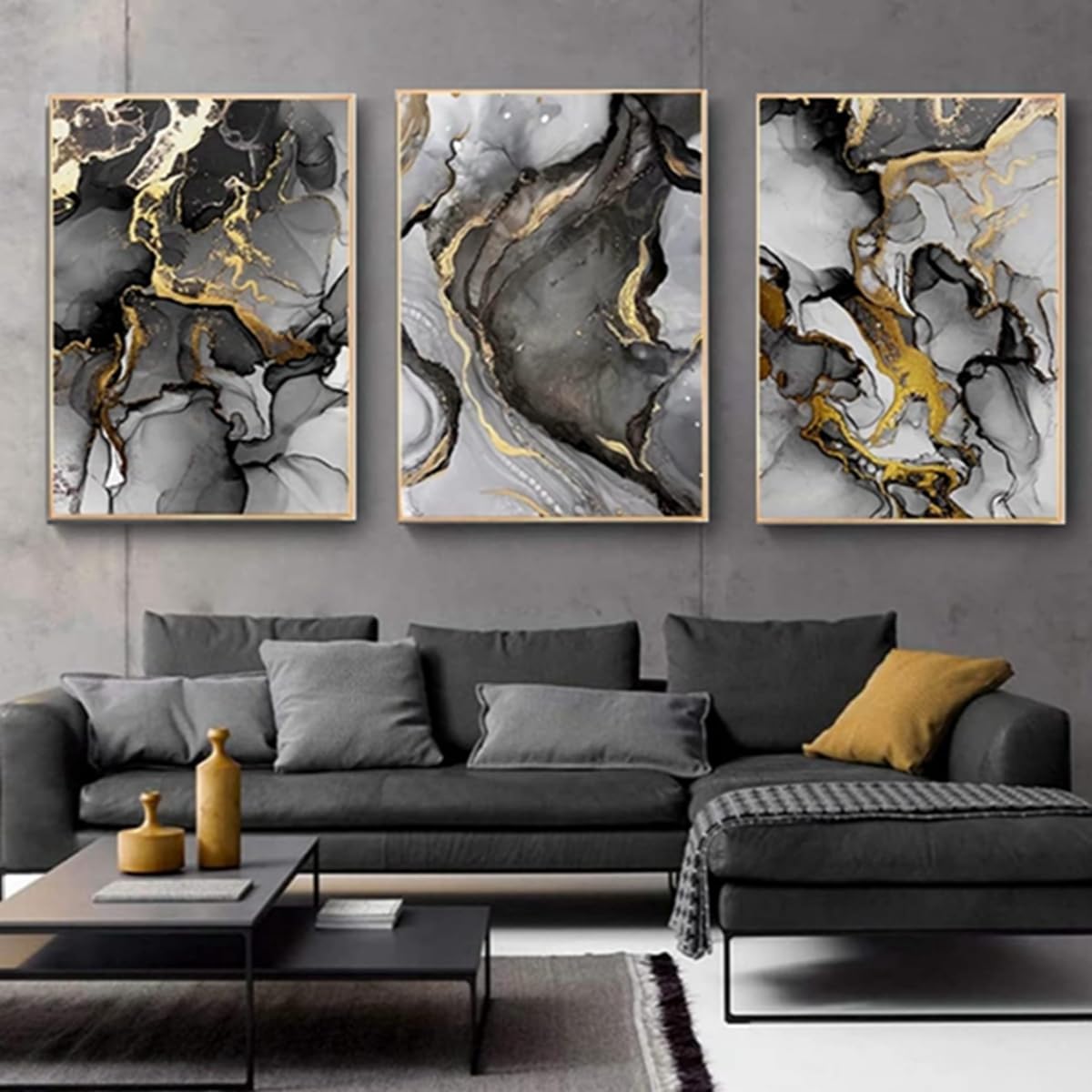JNAOZI Islamic Pictures,Islamic Arabic Calligraphy Canvas Painting, Allah Islamic Quotes Poster Decoration,Bohemian Mural Abstract Pictures, No Frame (Poster-01,3Pcs-40x60cm)
