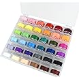 36 Pcs Bobbins and Sewing Threads Prewound Bobbin Thread with Storage Plastic Case Assorted Colors Sewing Thread Set for Brother Babylock Singer Janome Embroidery and Sewing Machine Polyester Thread