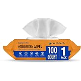 earthbath Oatmeal &amp; Aloe Grooming Wipes, Vanilla &amp; Almond - 100 Ct, 1 Pack | Dog Wipes for Paws and Butt, Helps Relieve Itchy &amp; Dry Skin, Cruelty-Free, Made in the USA, Pet Wipes for Dogs