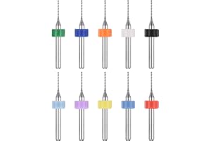 PATIKIL 10 Pack 0.8mm Micro Drill Bits 1/8" Shank Carbide Tungsten Steel 135° Mini Small Bits Print Circuit Board Drilling Tool for CNC Engraving Precision Machinery