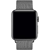 Vancle コンパチブル Apple Watch バンド 38mm 40mm 42mm 44mm ミラネーゼループ アップルウォッチバンド コンパチブルApple Watch Series4/3/2/1に対応 ステンレス留め金 (42mm/44mm, ブラック)
