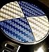 BLUE and SILVER Carbon Fiber Sticker Overlay Vinyl for All BMW Emblems Caps Logos Roundels ...