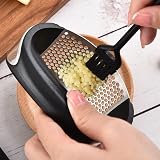 DDUP Garlic Press Rocker Stainless Steel Mincer Tool with Peeler Tube view 5