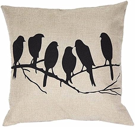 Throw Pillow Cases 18X18, BOKOLI Fashion Birds Print Waist Cushion Cover Home Decor (D)