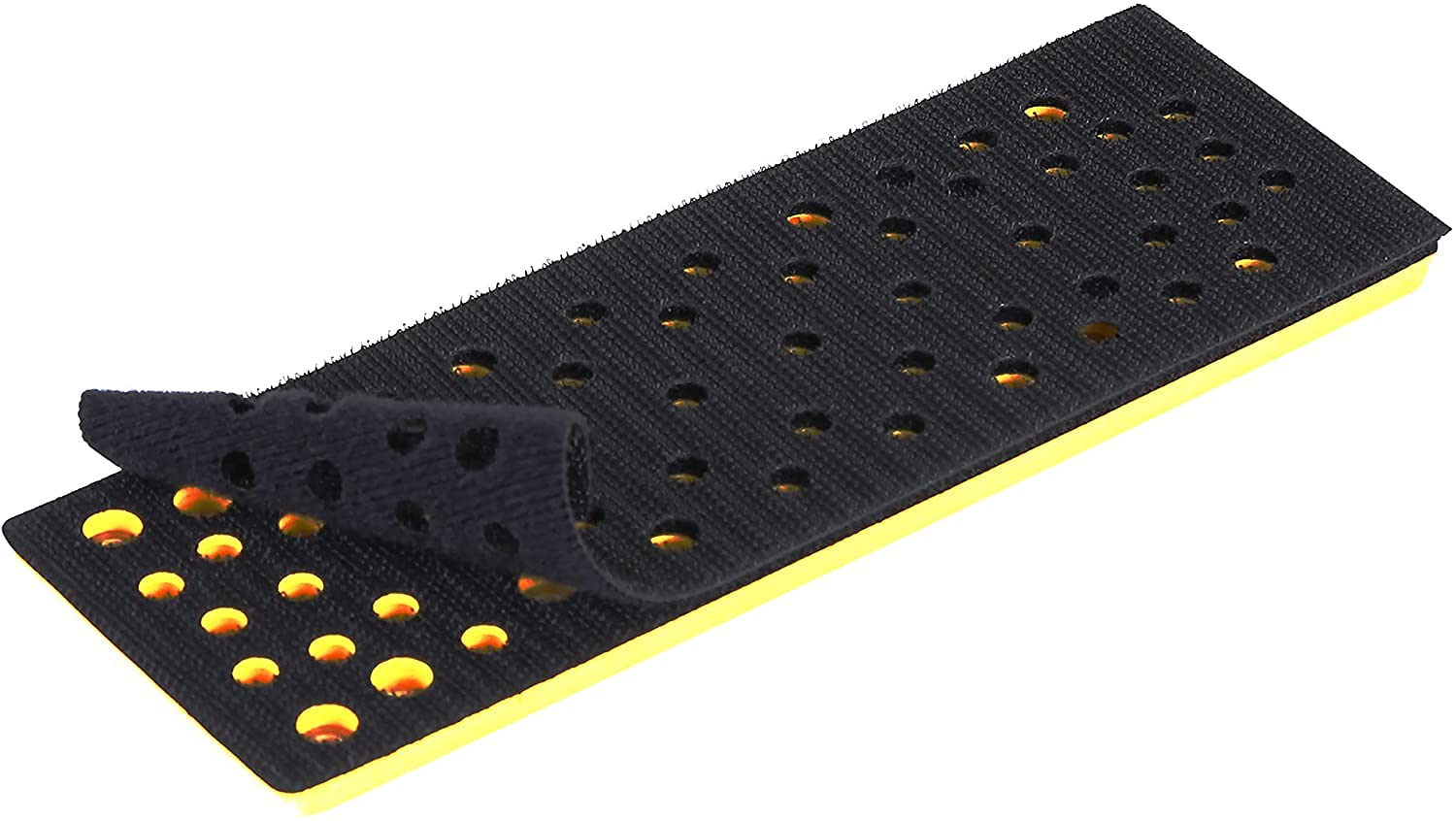 Mirka Backing Pad Medium hardness + Pad Saver 70 x 198 mm / Grip / for orbital sanders Mirka DEOS DEOS383CV with 48 dust extraction holes for dust-free sanding with net abrasives