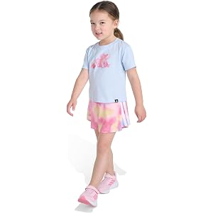 adidas Girls' Tee and Flowy Skort Set