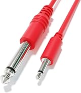ExcelValley Mono Patch Cable 3.5mm to 6.35mm Red 180cm Eurorack view 3