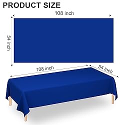 WNINK 6 Pack Royal Blue Tablecloths Disposable