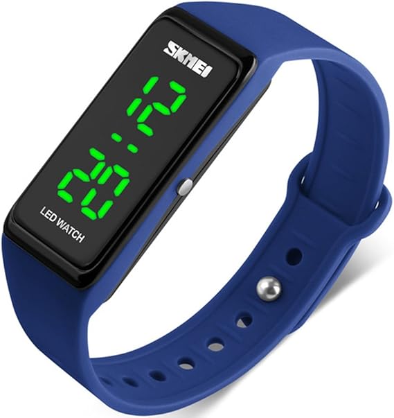 Amazon 女性用スポーツ腕時計 ガールズ シンプルデザイン Ledデジタル腕時計 30m防水 腕時計 ダークブルー レディース腕時計 腕時計 通販