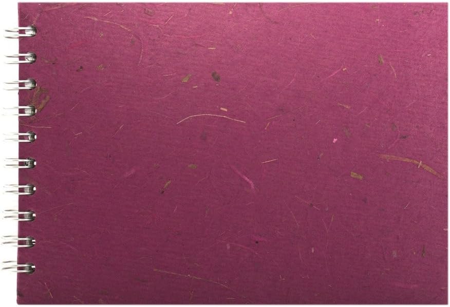 Pink Pig A5 Landscape Watercolour Sketchbook - Ameleie Watercolour Paper - 25 Leaves - Berry