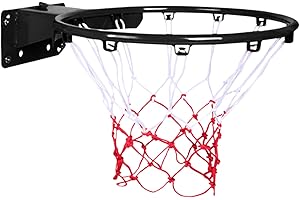 Basketball Hoops, Basketball Rim 17.7inch Heavy Duty Basketball Hoop Wall Mounted Shock Absorbing Basketball Rim Replacement 