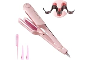 Curling Iron Crimper Hair Tool - ZWIKAGEF Hair Crimper Curling Wand, Curling Iron with Ceramic 3 Barrel for Short Hair Women,