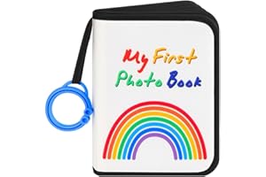 XFVEIWOO XFveivoo Baby's My First Family Photo Album for Baby Holds 21 4x6 Photos, Baby Photo Album Soft Cloth Book My First Album for 4x6 Baby Shower Kids Toddlers Pictures Toddler Photo Album (Black)